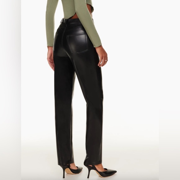 NWT | Wilfred x Aritzia | Melina Black Vegan Leather Pants - Size 2 - Picture 2 of 8